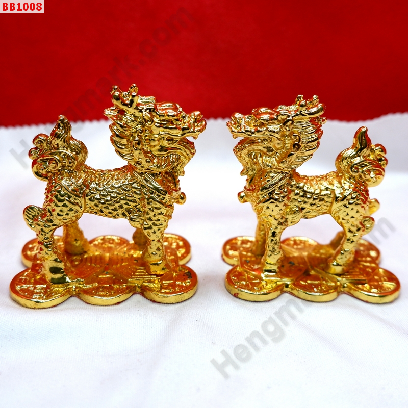 BB1008 กิเลนทองคู่ ตั้งโต๊ะ ราคา 999 บาท http://hengmark.com/view_product/BB1008.htm