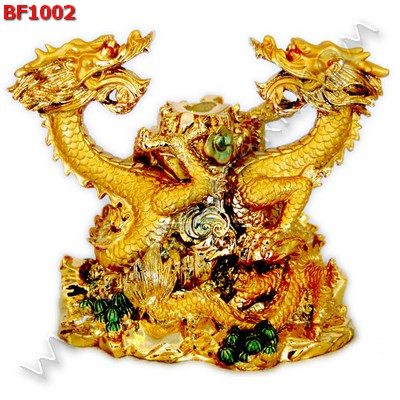 BF1002 มังกรคู่ เรซิ่นเคลือบทอง ราคา 1299 บาท http://hengmark.com/view_product/BF1002.htm