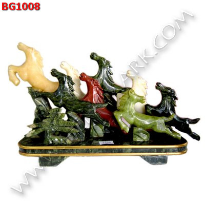 BG1008 ม้า 8 ตัวโจนทะยาน หิน 5 สี ราคา 3200 บาท http://hengmark.com/view_product/BG1008.htm