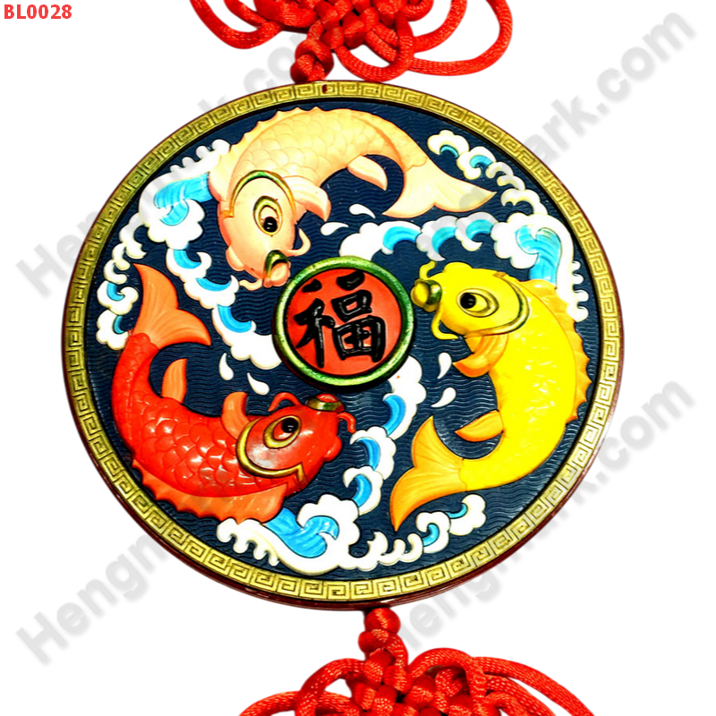 BL0028 ป้ายมงคล ปลา 3 ตัว พื้นน้ำเงิน ราคา 299 บาท http://hengmark.com/view_product/BL0028.htm