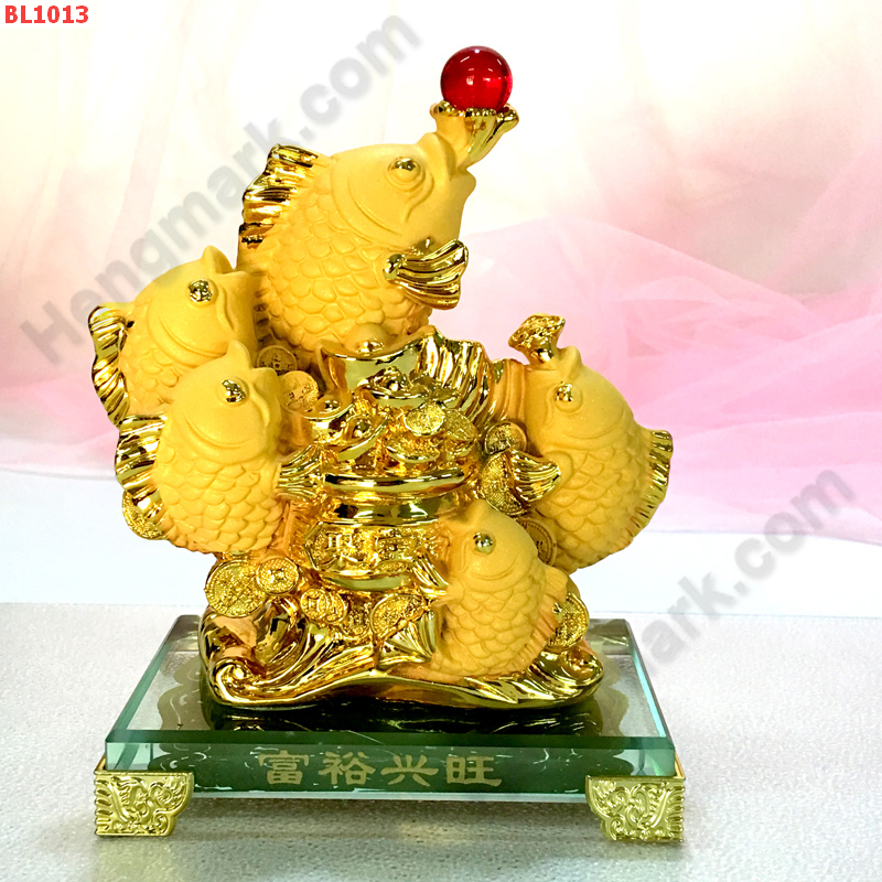 BL1013 ปลา 5 ตัว เรซิ่นเคลือบทองพ่นทราย ราคา 999 บาท http://hengmark.com/view_product/BL1013.htm