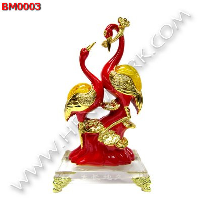 BM0003 นกกระเรียนคู่ สีแดงหลังส้ม ราคา 2299 บาท http://hengmark.com/view_product/BM0003.htm