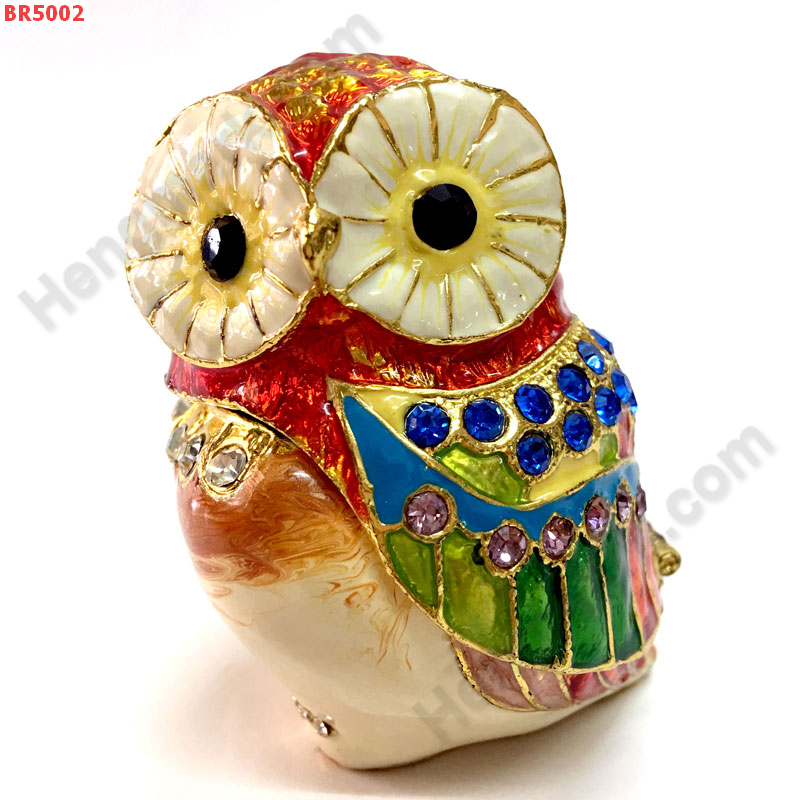 BR5002 นกฮูกเล็กลงยาประดับคริสตัล ราคา 800 บาท http://hengmark.com/view_product/BR5002.htm