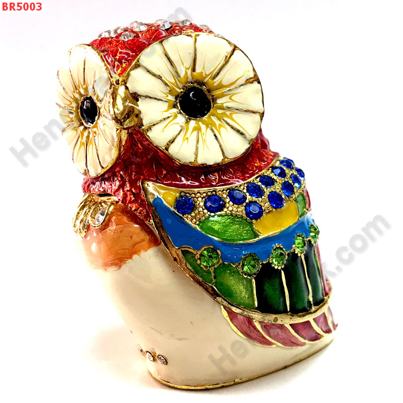 BR5003 นกฮูกใหญ่ลงยาประดับคริสตัล ราคา 1300 บาท http://hengmark.com/view_product/BR5003.htm