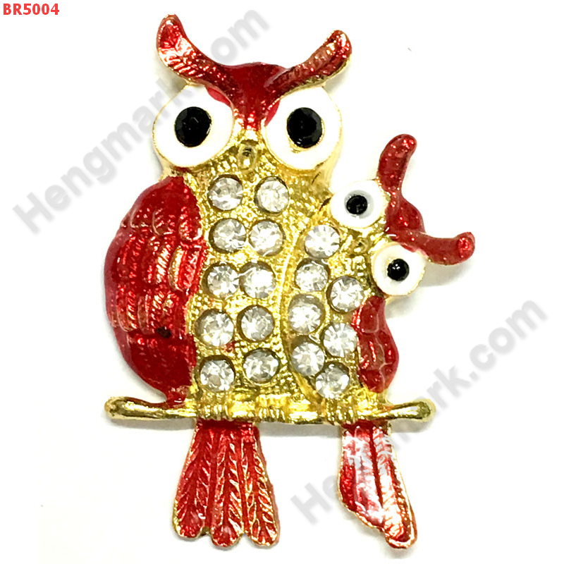 BR5004 นกฮูกคู่ฝังคริสตัล แม่เหล็กติดตู้เย็น ราคา 199 บาท http://hengmark.com/view_product/BR5004.htm