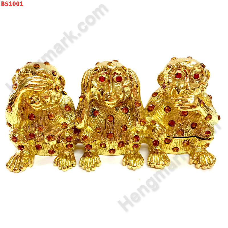 BS1001 ลิง 3 ตัว ลงยาประดับคริสตัล ราคา 800 บาท http://hengmark.com/view_product/BS1001.htm
