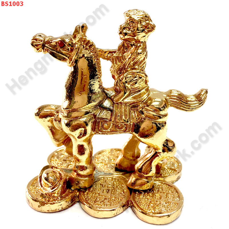 BS1003 ลิงขี่ม้าทองเหลืองชุบทอง ราคา 499 บาท http://hengmark.com/view_product/BS1003.htm