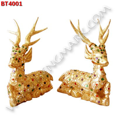 BT4001 กวางไม้เคลือบทอง เล็ก ราคา 1399 บาท http://hengmark.com/view_product/BT4001.htm