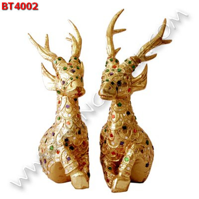 BT4002 กวางไม้เคลือบทอง กลาง ราคา 1799 บาท http://hengmark.com/view_product/BT4002.htm