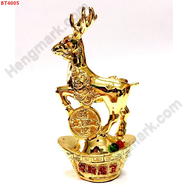 BT4005 กวางยืนบนก้อนทอง ทองเหลืองชุบทอง ราคา 899 บาท http://hengmark.com/view_product/BT4005.htm
