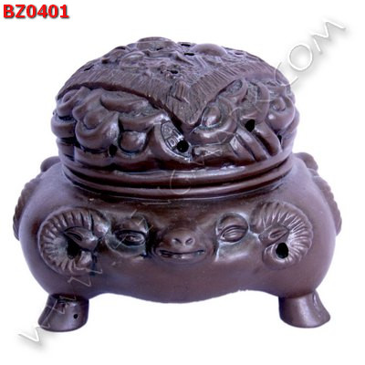 BZ0401 แกะแบกเหรียญจีน ดินเผาที่จุดกำยาน ราคา 399 บาท http://hengmark.com/view_product/BZ0401.htm