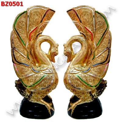 BZ0501 หงส์คู่ ไม้เคลือบทอง ราคา 4999 บาท http://hengmark.com/view_product/BZ0501.htm