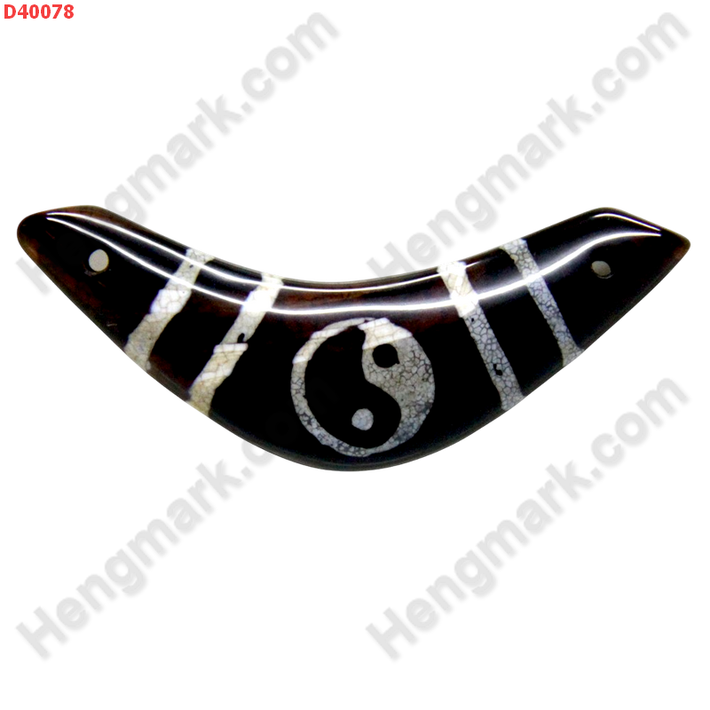D40078 หิน DZI รูปบูมเมอแรง ลายหยินหยาง ราคา 400 บาท http://hengmark.com/view_product/D40078.htm