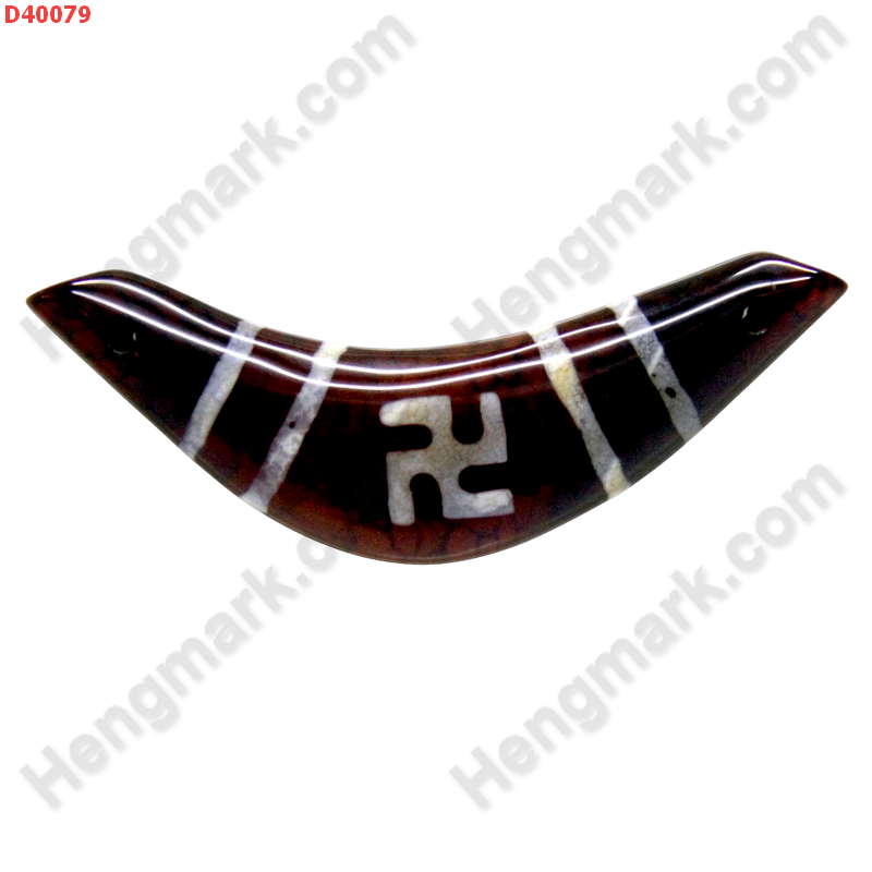 D40079 หิน DZI รูปบูมเมอแรง ลายสวัสดิกะ ราคา 400 บาท http://hengmark.com/view_product/D40079.htm