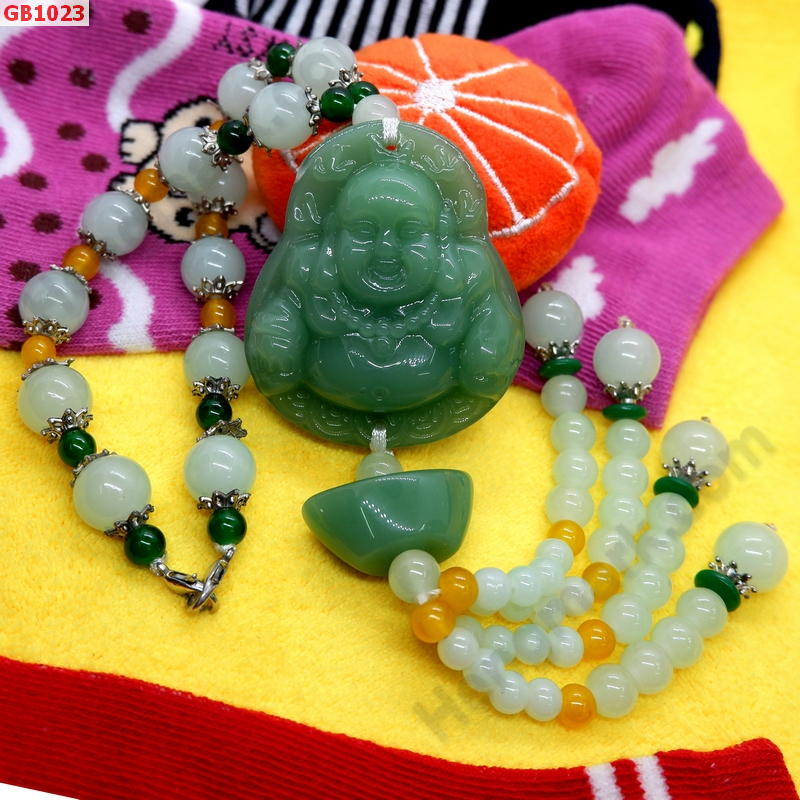 GB1023 สร้อยแขวนพระสังกัจจายน์หินสีเขียว ราคา 399 บาท http://hengmark.com/view_product/GB1023.htm