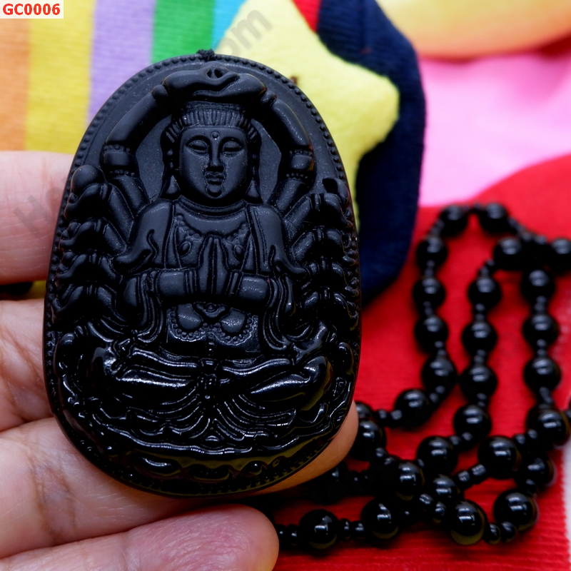 GC0006  สร้อยคอ เจ้าแม่กวนอิมพันมือหินสีดำ ราคา 399 บาท http://hengmark.com/view_product/GC0006.htm