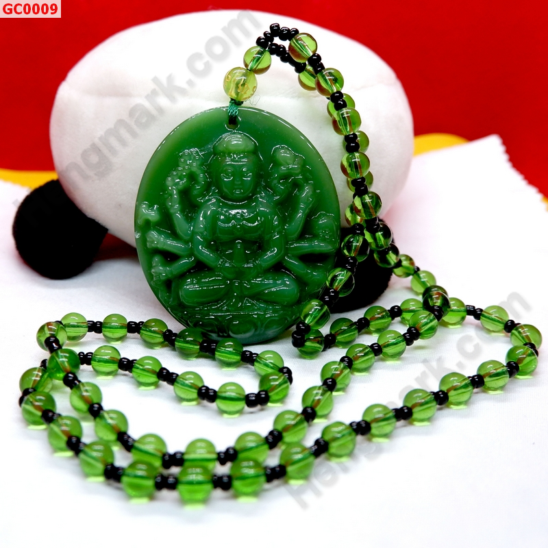 GC0009 สร้อยคอ เจ้าแม่กวนอิมพันมือหินสีเขียว ราคา 299 บาท http://hengmark.com/view_product/GC0009.htm