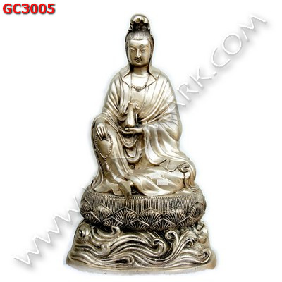 GC3005 เจ้าแม่กวนอิมทองเหลืองขัดเงิน  ราคา 9900 บาท http://hengmark.com/view_product/GC3005.htm