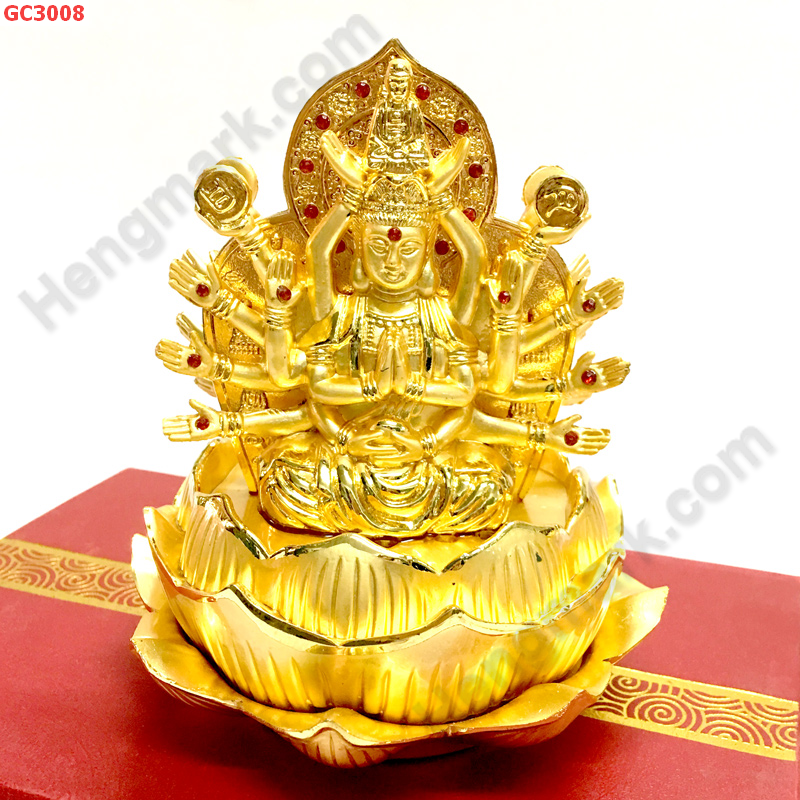 GC3008 เจ้าแม่กวนอิมพันมือ โลหะชุบทอง  ราคา 1299 บาท http://hengmark.com/view_product/GC3008.htm