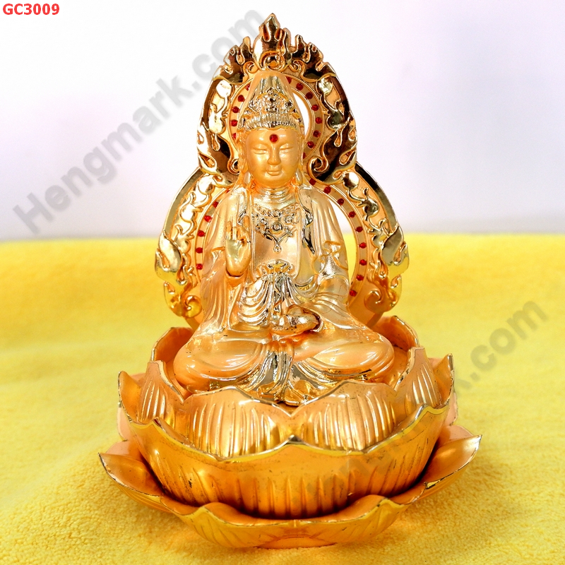 GC3009 เจ้าแม่กวนอิมนั่ง โลหะชุบทอง  ราคา 1299 บาท http://hengmark.com/view_product/GC3009.htm