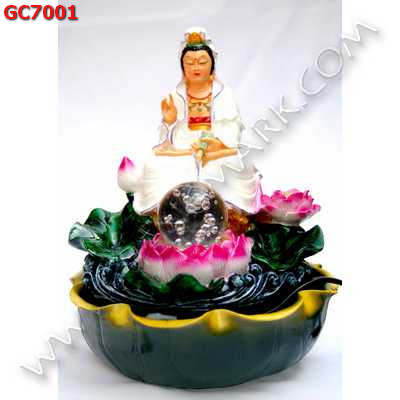 GC7001 เจ้าแม่กวนอิมนั่งบนดอกบัว น้ำพุ ราคา 1299 บาท http://hengmark.com/view_product/GC7001.htm