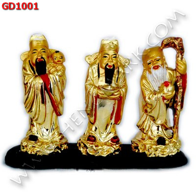 GD1001 ฮกลกซิ่วเนื้อเรซิ่นเคลือบทอง ราคา 699 บาท http://hengmark.com/view_product/GD1001.htm