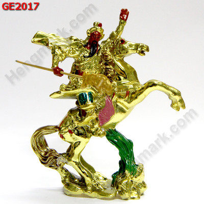 GE2017 เทพกวนอูขี่ม้า เรซิ่นชุบทอง ราคา 399 บาท http://hengmark.com/view_product/GE2017.htm