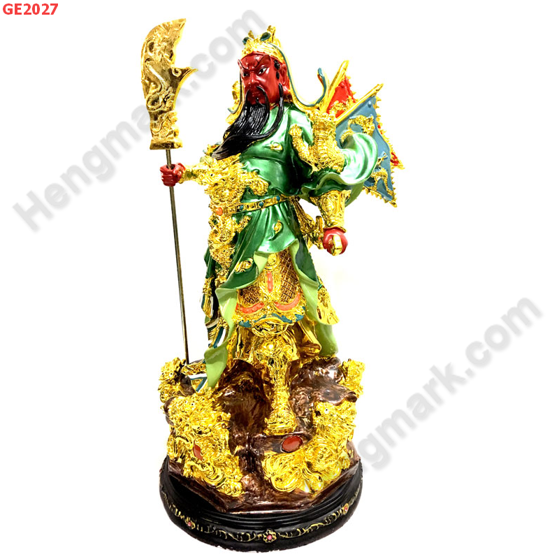 GE2027 เทพกวนอู ยืน 9 มังกร 5 ธง ราคา 3599 บาท http://hengmark.com/view_product/GE2027.htm