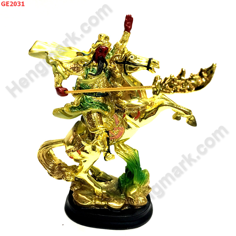 GE2031 เทพกวนอูเสื้อสีทองขี่ม้า ราคา 899 บาท http://hengmark.com/view_product/GE2031.htm