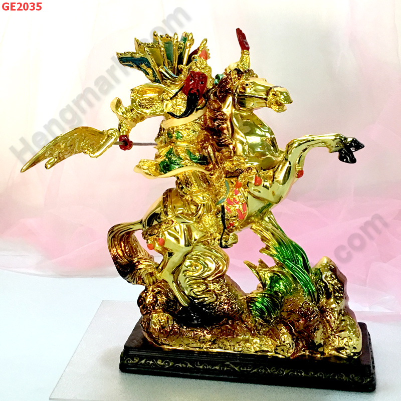 GE2035 เทพกวนอูขี่ม้า 5ธง เคลือบทอง24K ราคา 3600 บาท http://hengmark.com/view_product/GE2035.htm