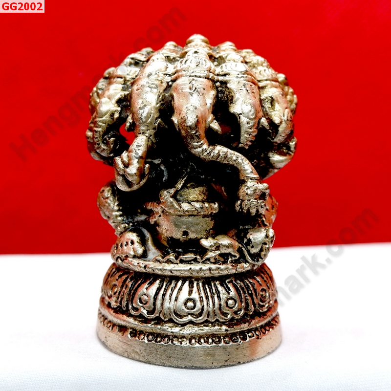 GG2002 พระพิฆเนศทองเหลือง 5 เศียร ขัดเงิน ราคา 599 บาท http://hengmark.com/view_product/GG2002.htm