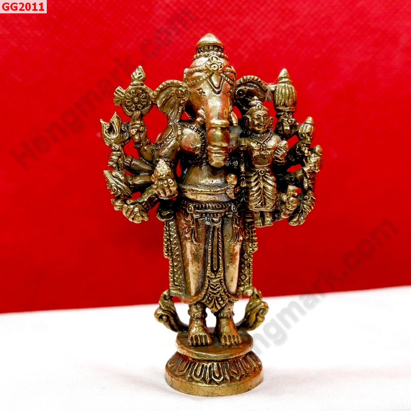 GG2011 พระพิฆเนศทองเหลือง 8 กร ราคา 599 บาท http://hengmark.com/view_product/GG2011.htm