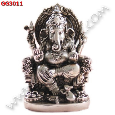GG3011 พระพิฆเนศทองเหลืองขัดเงิน ราคา 1900 บาท http://hengmark.com/view_product/GG3011.htm