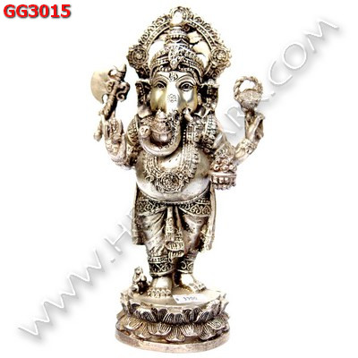 GG3015 พระพิฆเนศทองเหลืองขัดเงิน ราคา 3900 บาท http://hengmark.com/view_product/GG3015.htm