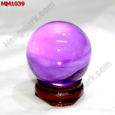 MM1039 ลูกแก้วใส สีชมพูอมม่วง (40mm) ราคา 150 บาท http://hengmark.com/view_product/MM1039.htm