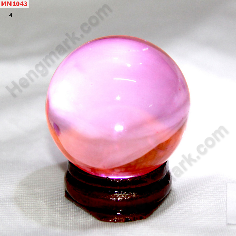MM1043 ลูกแก้วใส สีชมพู (40mm) ราคา 150 บาท http://hengmark.com/view_product/MM1043.htm