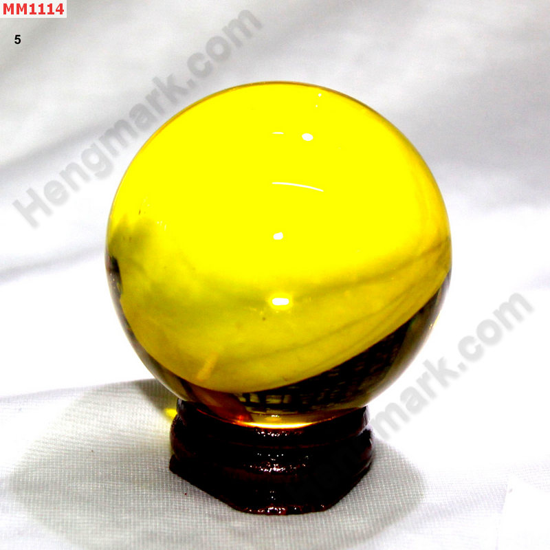MM1114 ลูกแก้วใส สีเหลือง (50mm) ราคา 200 บาท http://hengmark.com/view_product/MM1114.htm