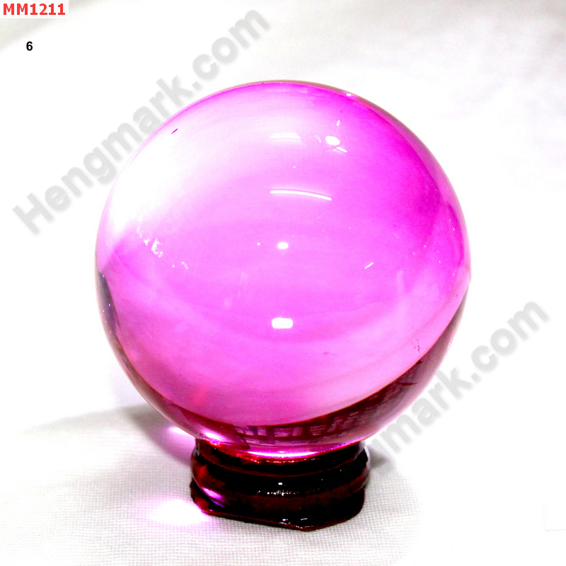 MM1211 ลูกแก้วใส สีชมพู (60mm) ราคา 350 บาท http://hengmark.com/view_product/MM1211.htm
