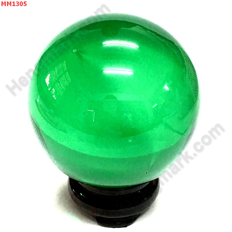 MM1305 ลูกแก้วใสสีเขียว พร้อมขาตั้ง (80mm) ราคา 600 บาท http://hengmark.com/view_product/MM1305.htm