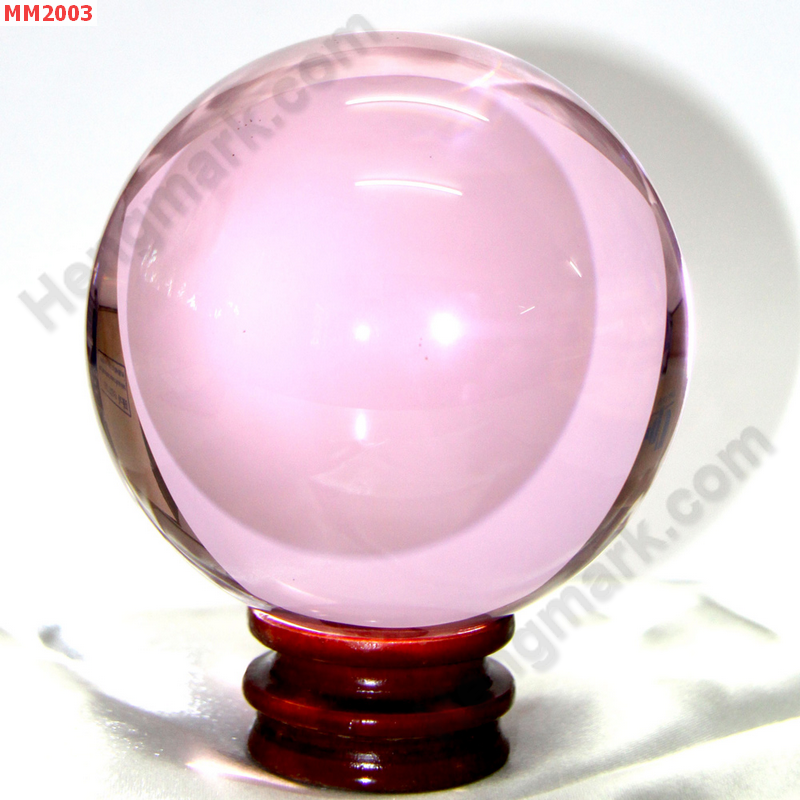 MM2003 ลูกแก้วใส สีชมพู พร้อมขาตั้ง (100mm) ราคา 900 บาท http://hengmark.com/view_product/MM2003.htm