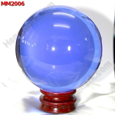 MM2006 ลูกแก้วใส สีฟ้าคราม พร้อมขาตั้ง (100mm) ราคา 900 บาท http://hengmark.com/view_product/MM2006.htm