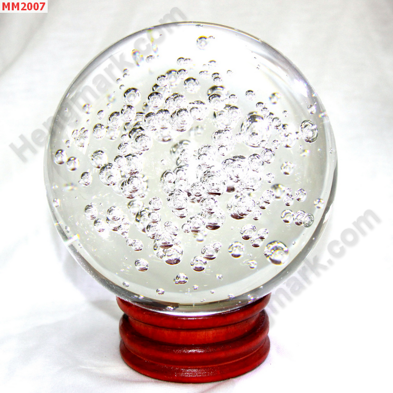 MM2007 ลูกแก้วใสมีฟองอากาศ พร้อมขาตั้ง (100mm) ราคา 800 บาท http://hengmark.com/view_product/MM2007.htm