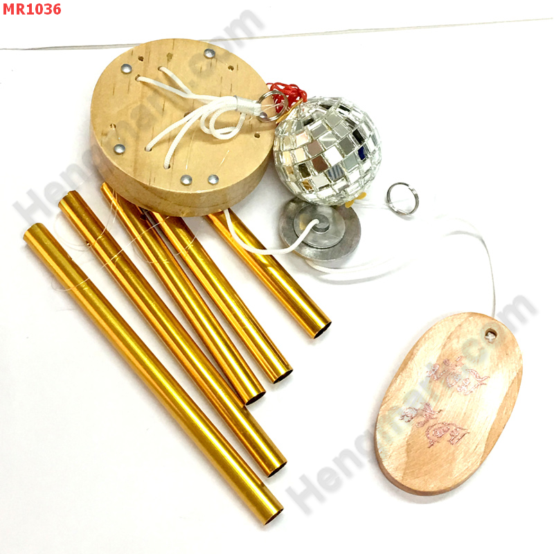 MR1036 โมบายโลหะสีทอง 5 หลอด+ลูกคริสตัล ราคา 329 บาท http://hengmark.com/view_product/MR1036.htm