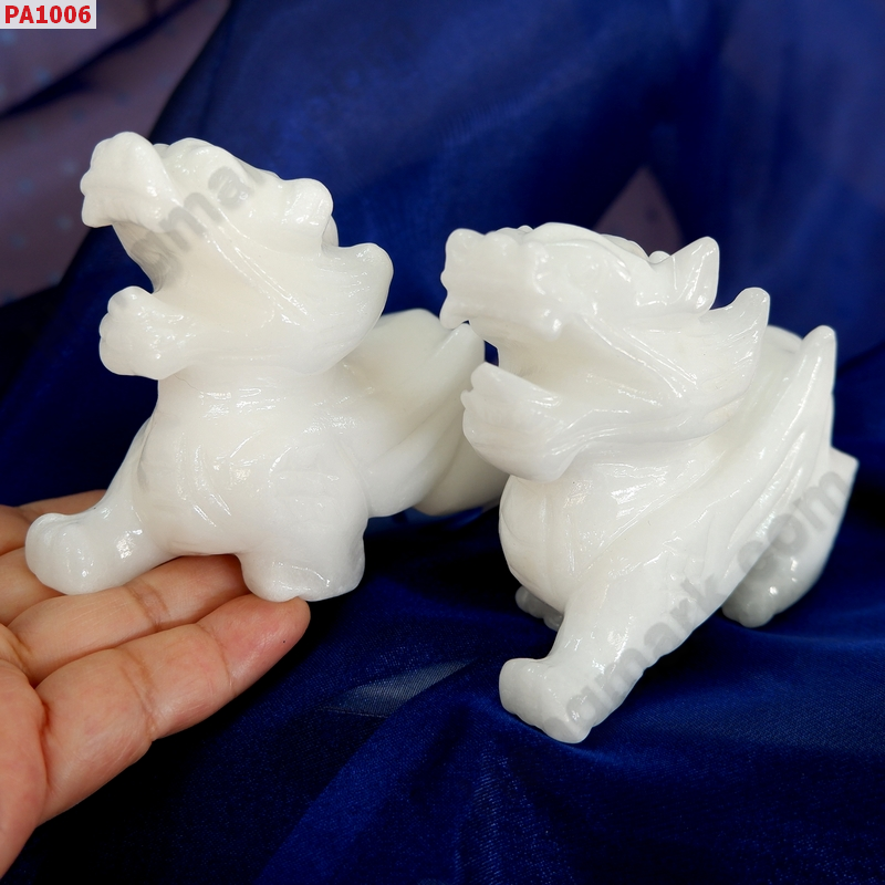 PA1006 ปี่เซียะคู่ตั้งโต๊ะ หินสีขาว ราคา 1900 บาท http://hengmark.com/view_product/PA1006.htm