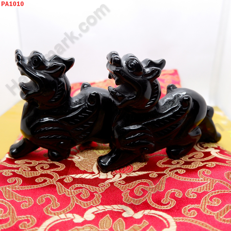 PA1010 ปี่เซียะคู่ตั้งโต๊ะ หินสีดำ ราคา 2800 บาท http://hengmark.com/view_product/PA1010.htm