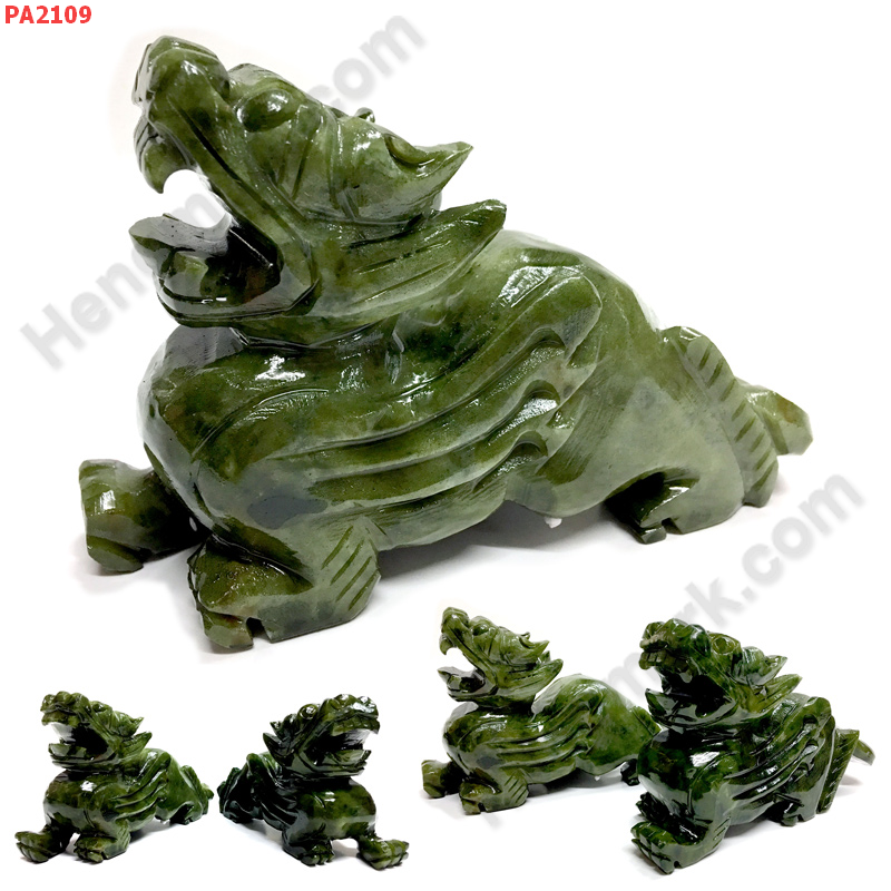 PA2109  ปี่เซียะคู่ตั้งโต๊ะ หินสีเขียว ราคา 1899 บาท http://hengmark.com/view_product/PA2109.htm