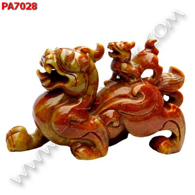 PA7028 ปี่เซียะหยกแม่ลูกตั้งโต๊ะ ราคา 13900 บาท http://hengmark.com/view_product/PA7028.htm