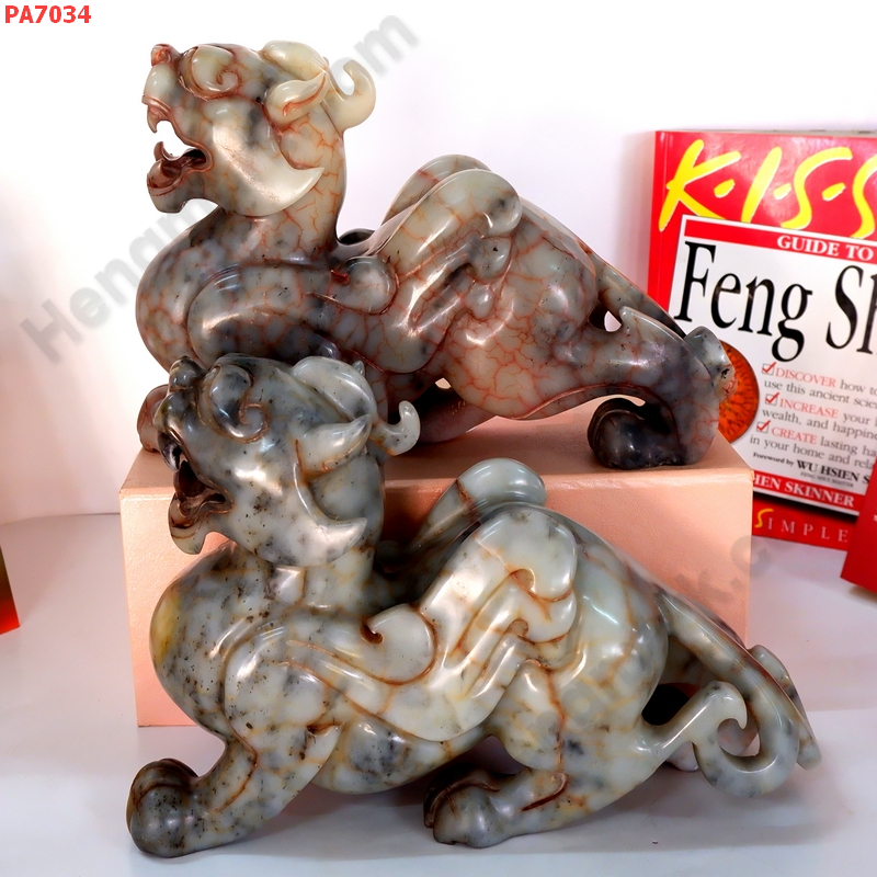 PA7034 ปี่เซียะคู่ตั้งโต๊ะเนื้อหยก มีปีก ราคา 14900 บาท http://hengmark.com/view_product/PA7034.htm