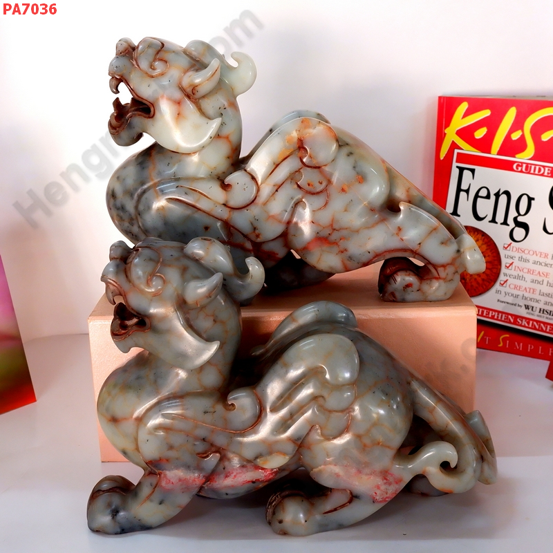 PA7036 ปี่เซียะคู่ตั้งโต๊ะเนื้อหยก มีปีก ราคา 14900 บาท http://hengmark.com/view_product/PA7036.htm