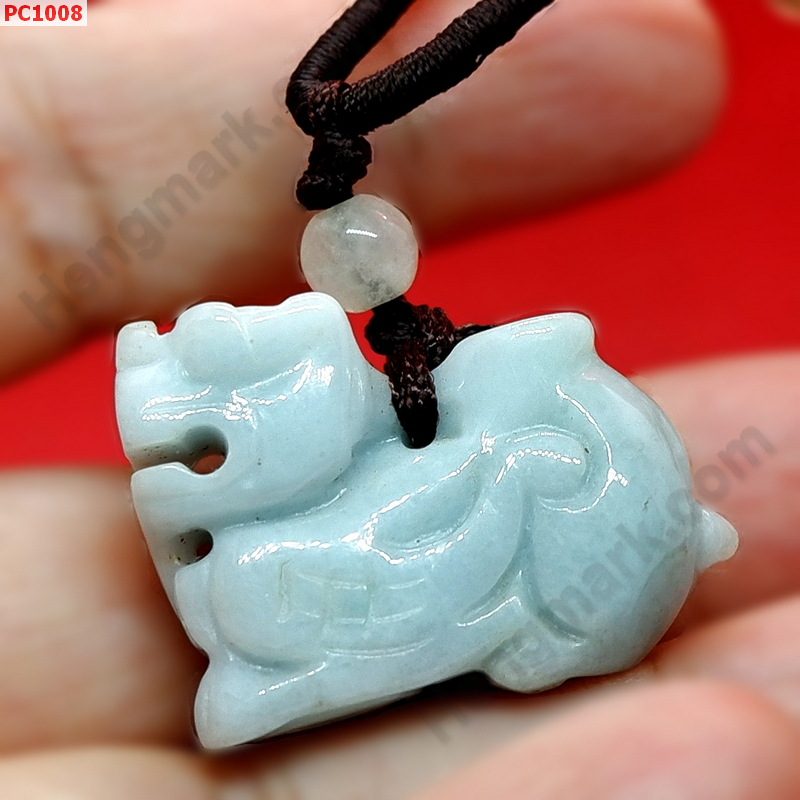 PC1008 สร้อยคอปี่เซียะ หยกขาวอมเขียว ราคา 199 บาท http://hengmark.com/view_product/PC1008.htm